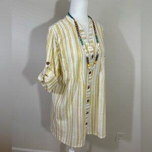 Club Z Collection sz lg coverup, dress, resort wear yellow/white loghweight
